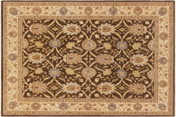 handmade Traditional Kafkaz Chobi Ziegler Brown Beige Hand Knotted RECTANGLE 100% WOOL area rug 8 x 10